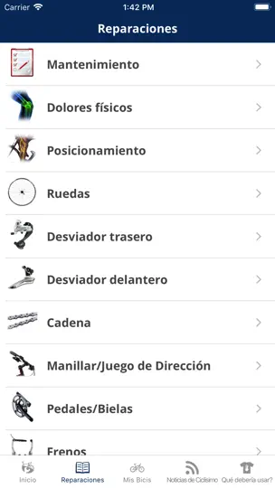 Captura de pantalla de Bici Repair en iPhone 5