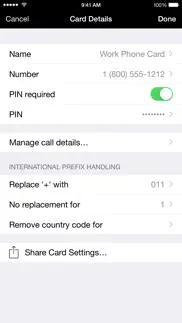 calling card iphone screenshot 3