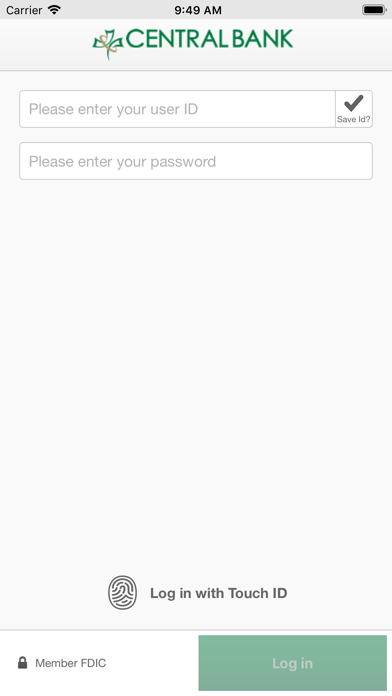 Central Bank Business Banking Screenshot