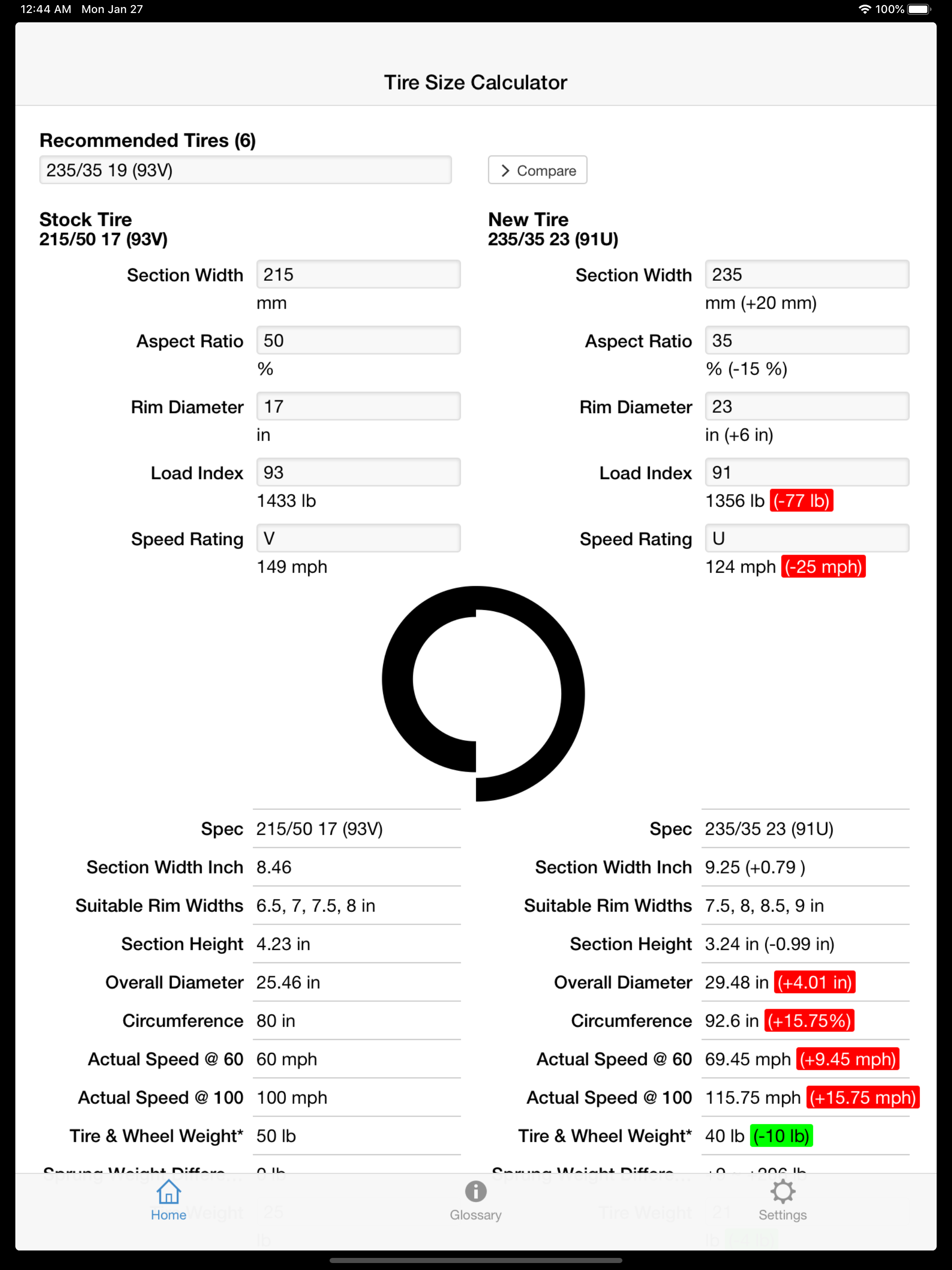 Tire Size Calculator