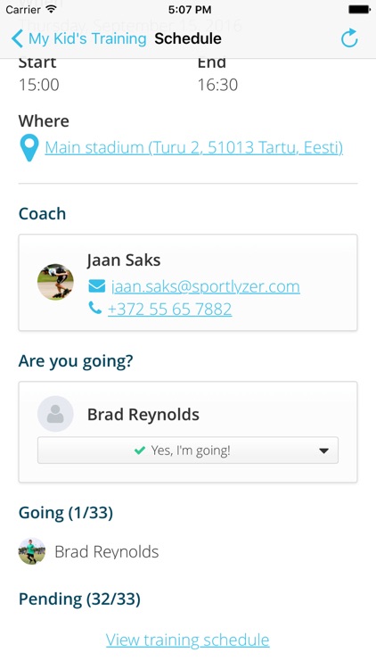 Sportlyzer Player App