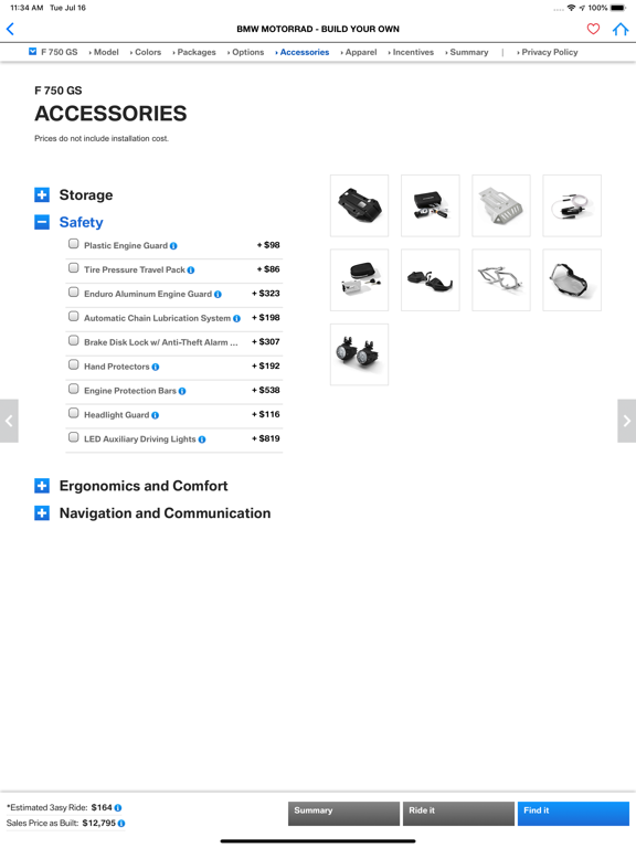 Santa Fe BMW Motorcycles iPad screenshot 4 - Shopping app