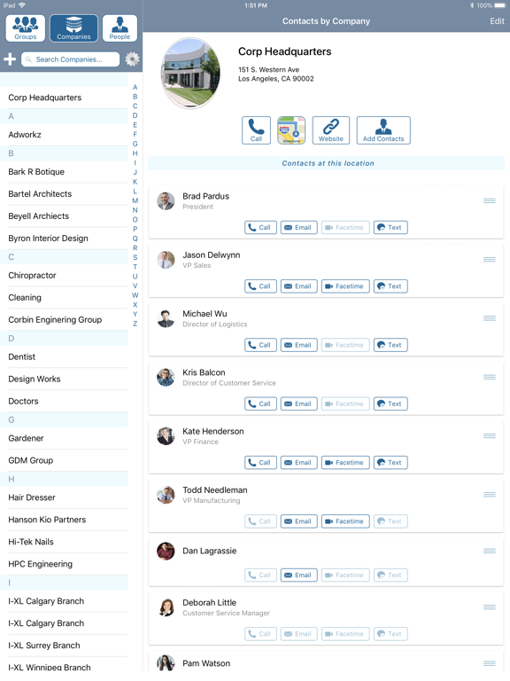 Screenshot #4 pour Contacts by Company