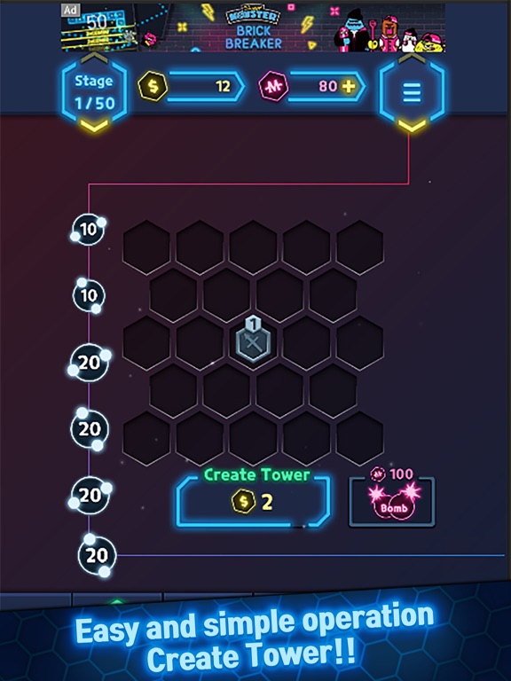 Screenshot #5 pour Neon Merge Defense