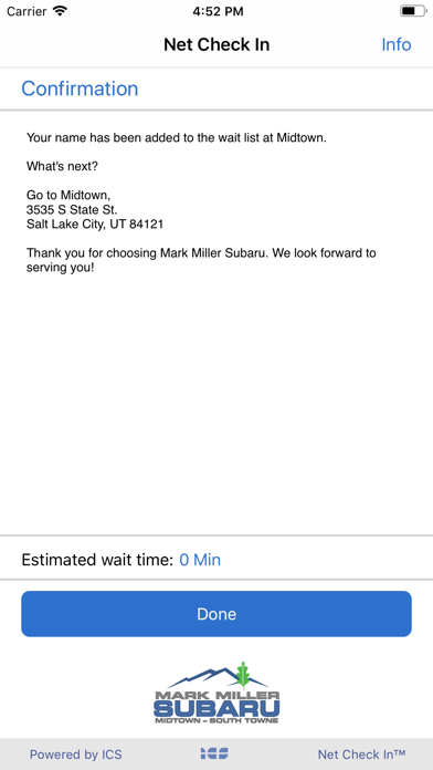 Mark Miller Subaru Check In Screenshot