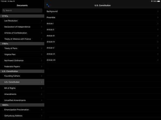 Screenshot #4 pour Patriot App (US Constitution)