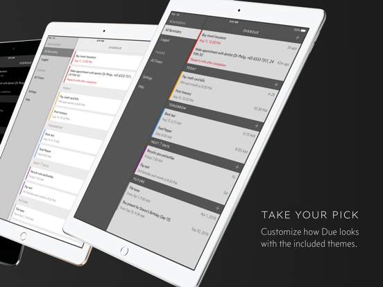 Due - Reminders & Timers iPad screenshot 7 - Productivity app