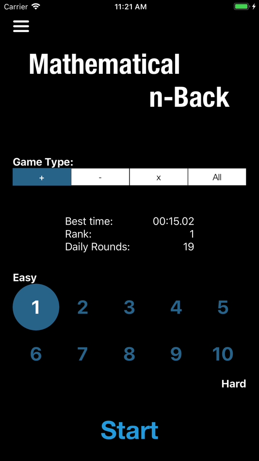 #1. Mathematical N-Back (iOS) 由: William Mahoney