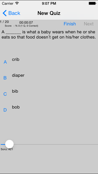 English Vocabulary Quizzes Screenshot