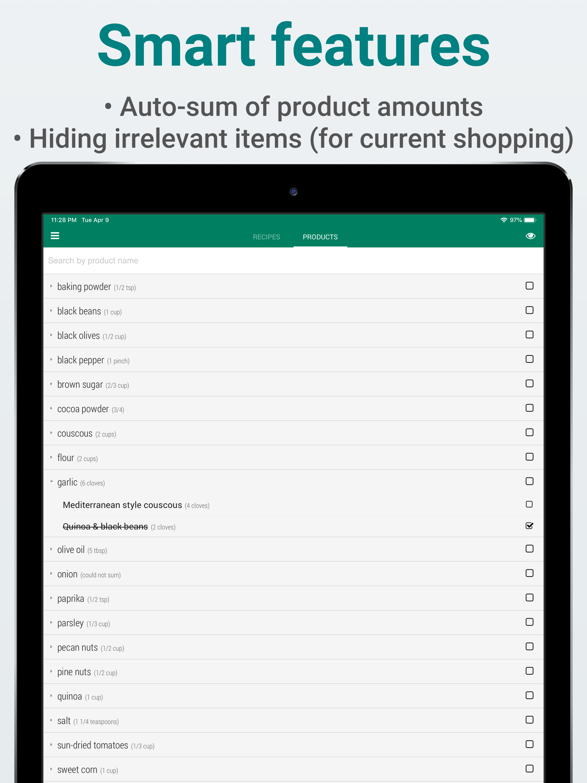 PivotList: Smart Grocery List