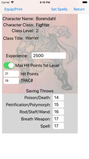 Character Gen for 1st Ed DnD screenshot 3