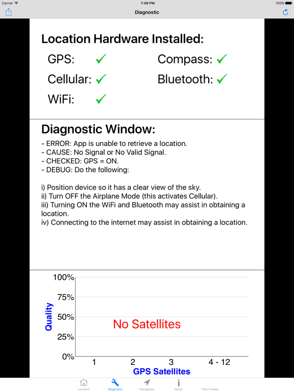 Screenshot #6 pour GPS Diagnostic: Satellite Test