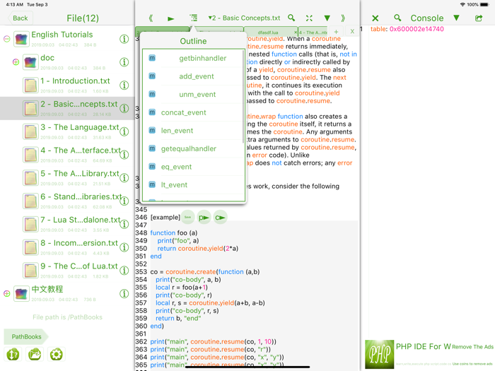Lua IDE Fresh Edition