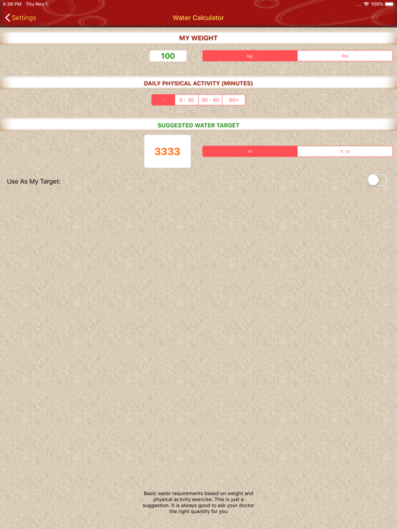 Drink Water Reminder - Tracker iPad screenshot 7 - Health & Fitness app