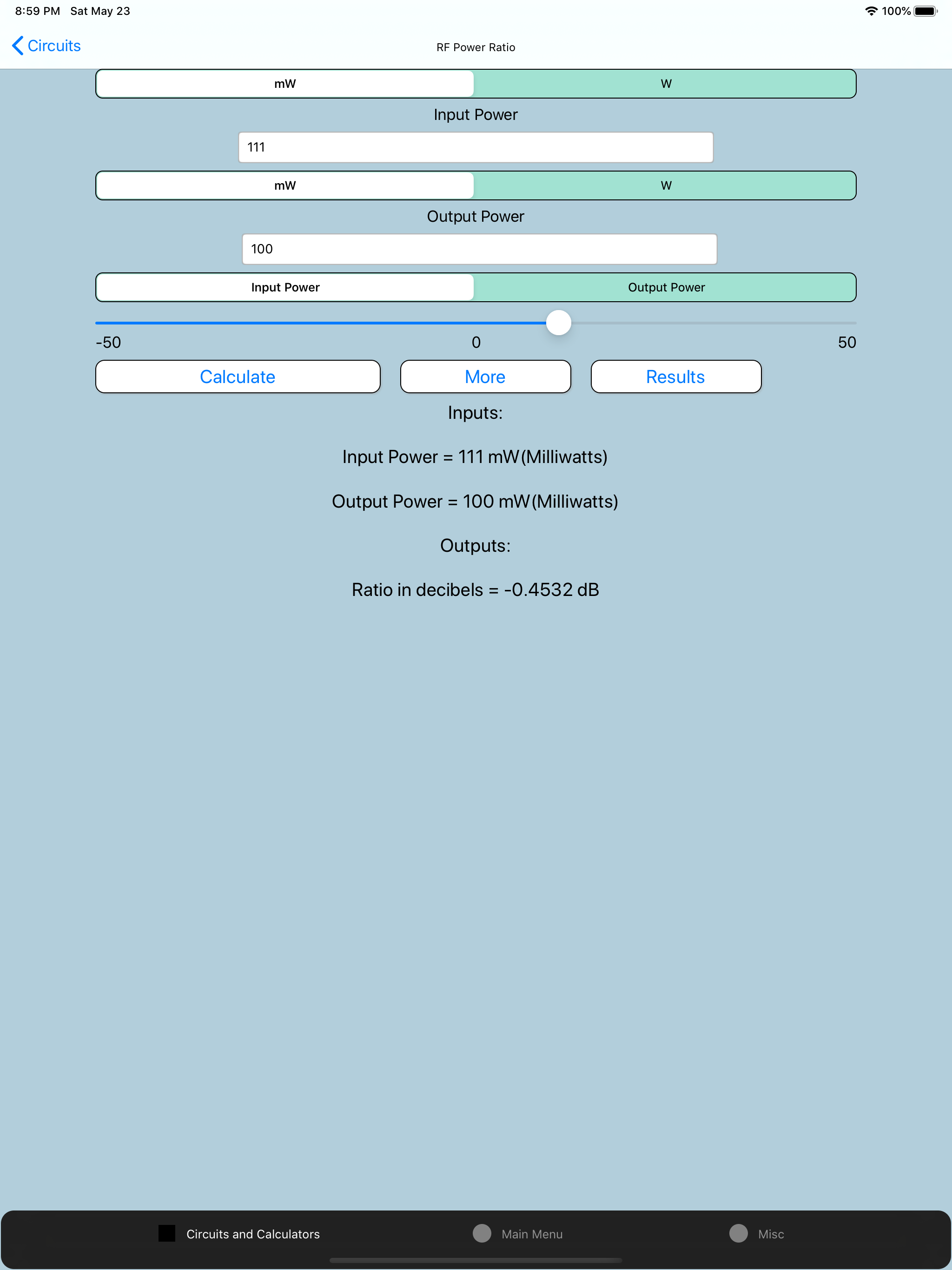 Electronics Circuit Calculator