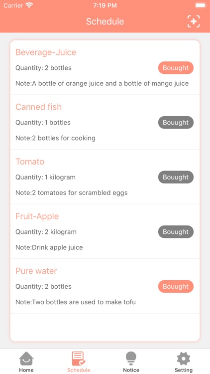 Daily necessities use reminder