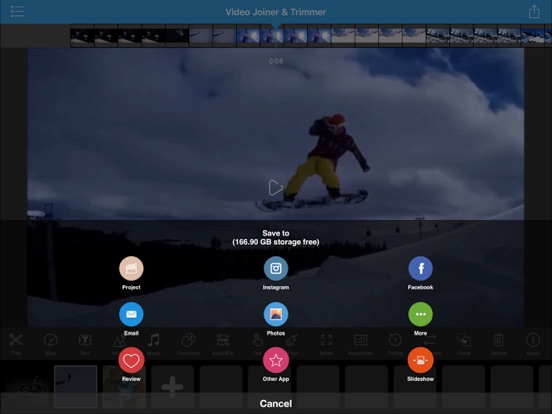 Video Joiner & Trimmer iPad screenshot 4 - Photo & Video app