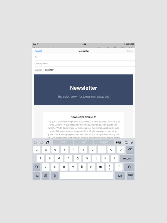 MailMyHtml iPad screenshot