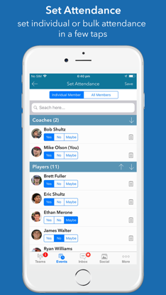 InstaTeam sports team manager screenshot 3