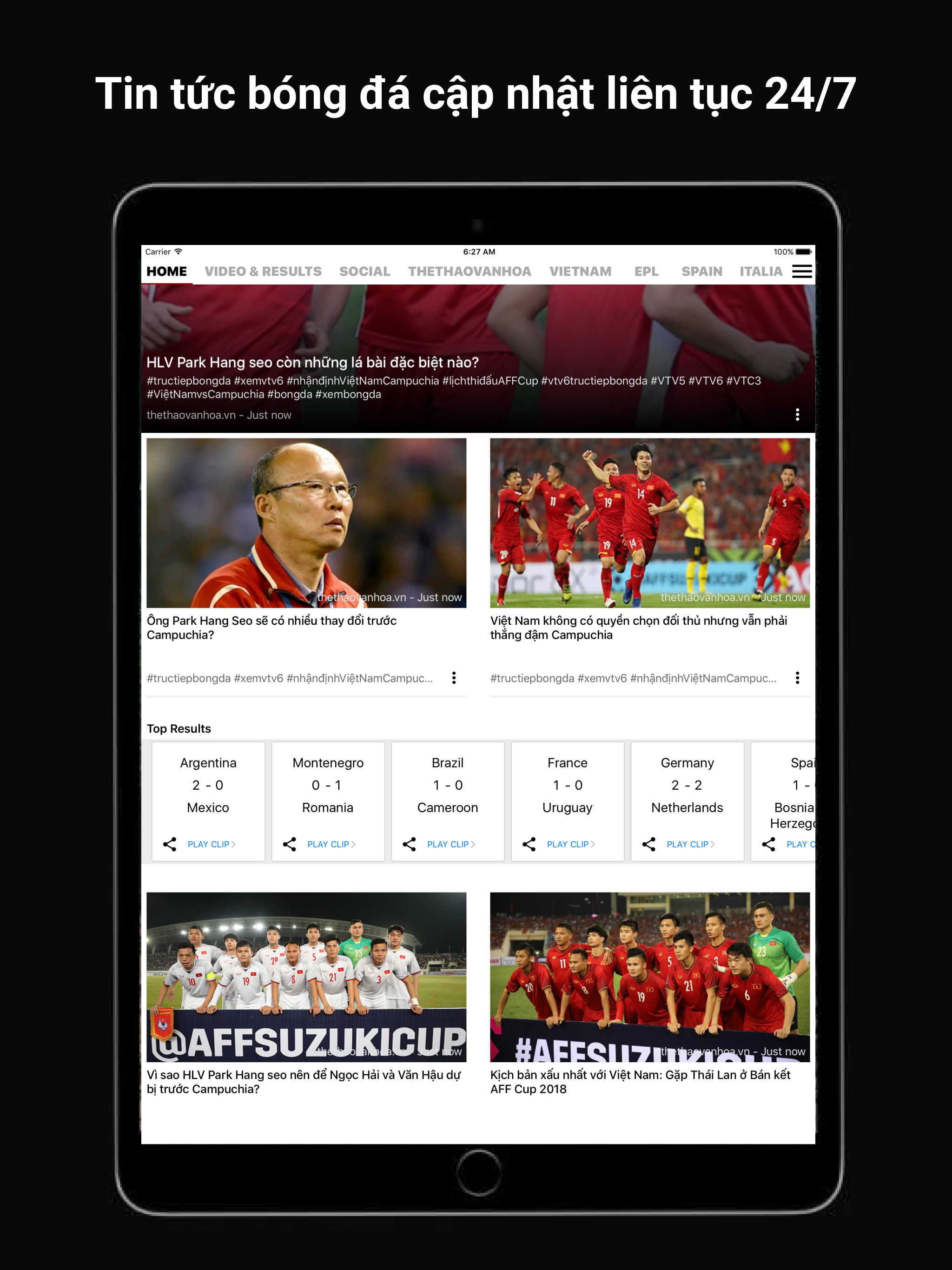 SB Tin bóng đá - clip C1, EPL screenshot 6