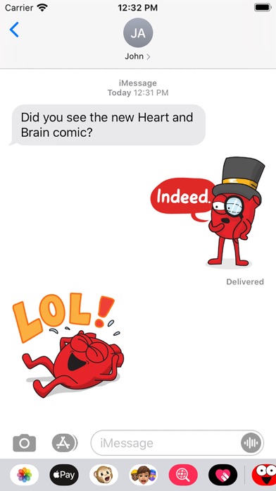 Screenshot 1 of Heart and Brain Sticker Pack App