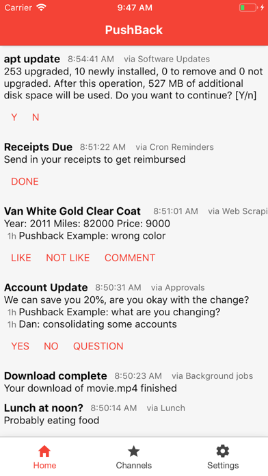 PushBack Notifications Screenshot