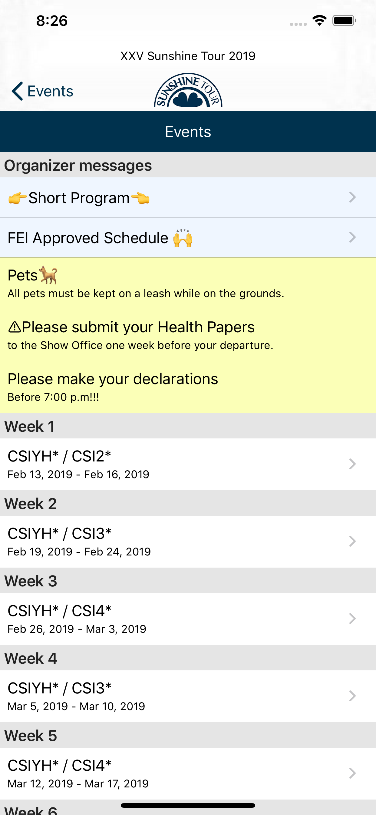 Sunshine Tour Mobile