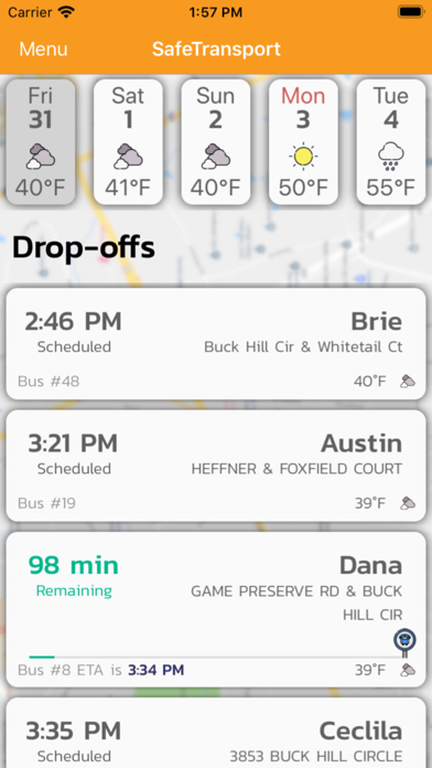 Screenshot #1 pour SafeTransport Family App