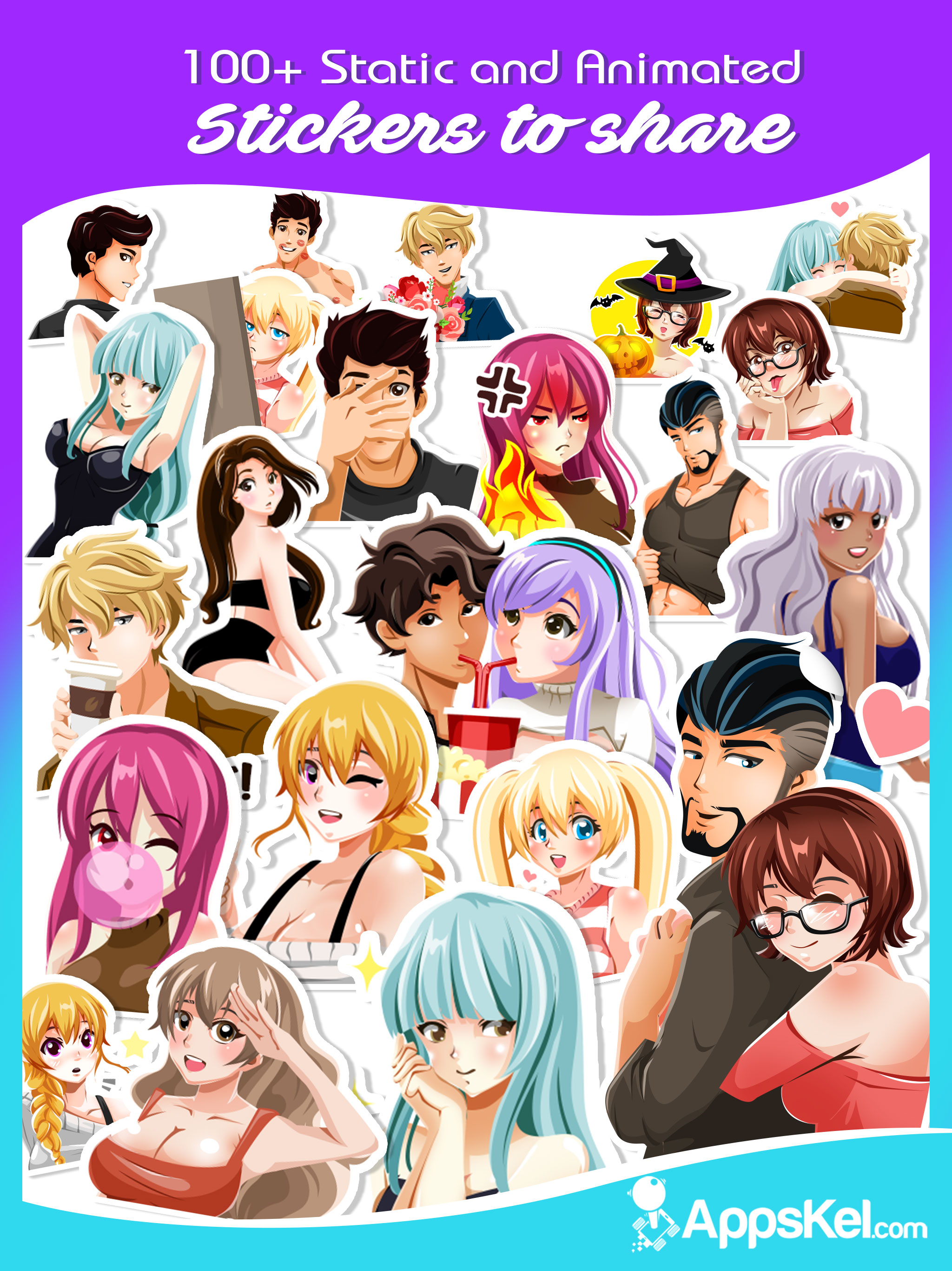 A Sexy Anime Emoji Stickers