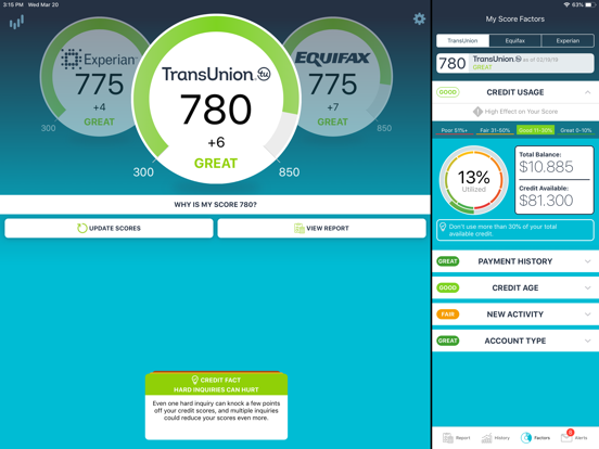 ScoreSense Scores To Go™ - Free Credit Scores and Credit Monitoring on the Go screenshot