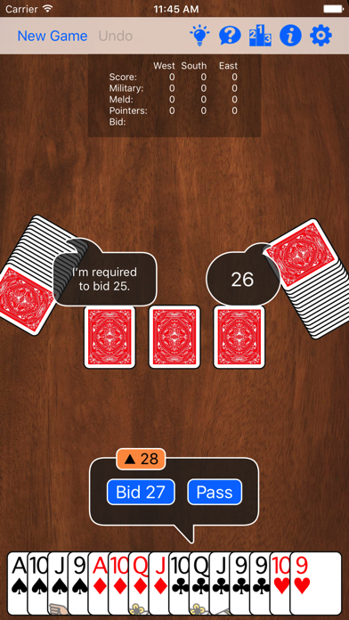 Cutthroat Pinochle Screenshot