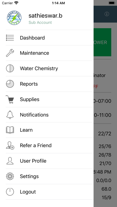 SmartPoolSaver app screenshot 2
