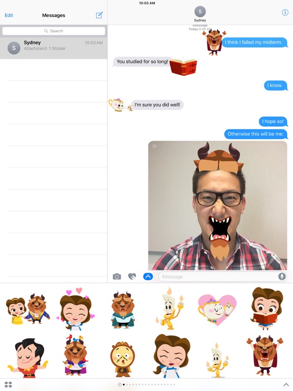 Screenshot #4 pour Beauty and the Beast Stickers