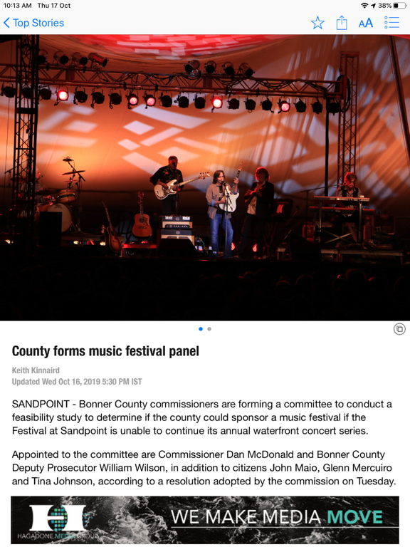 Bonner County Daily Bee iPad screenshot 5 - News app