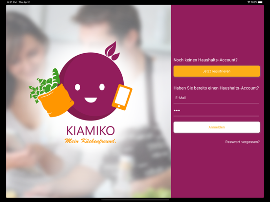 KIAMIKO Tablet-App app screenshot