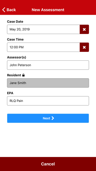 UW Surgery Resident Assessment Screenshot