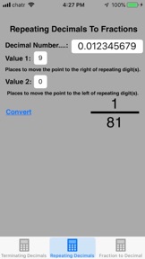 Decimal To Fraction Plus screenshot