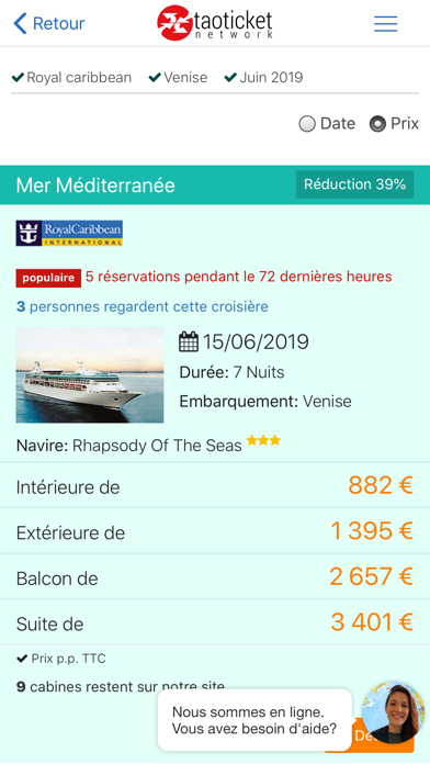 Screenshot #2 pour Ticketroyal – Croisières