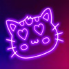 Neon Kitty Glowing Stickers icon