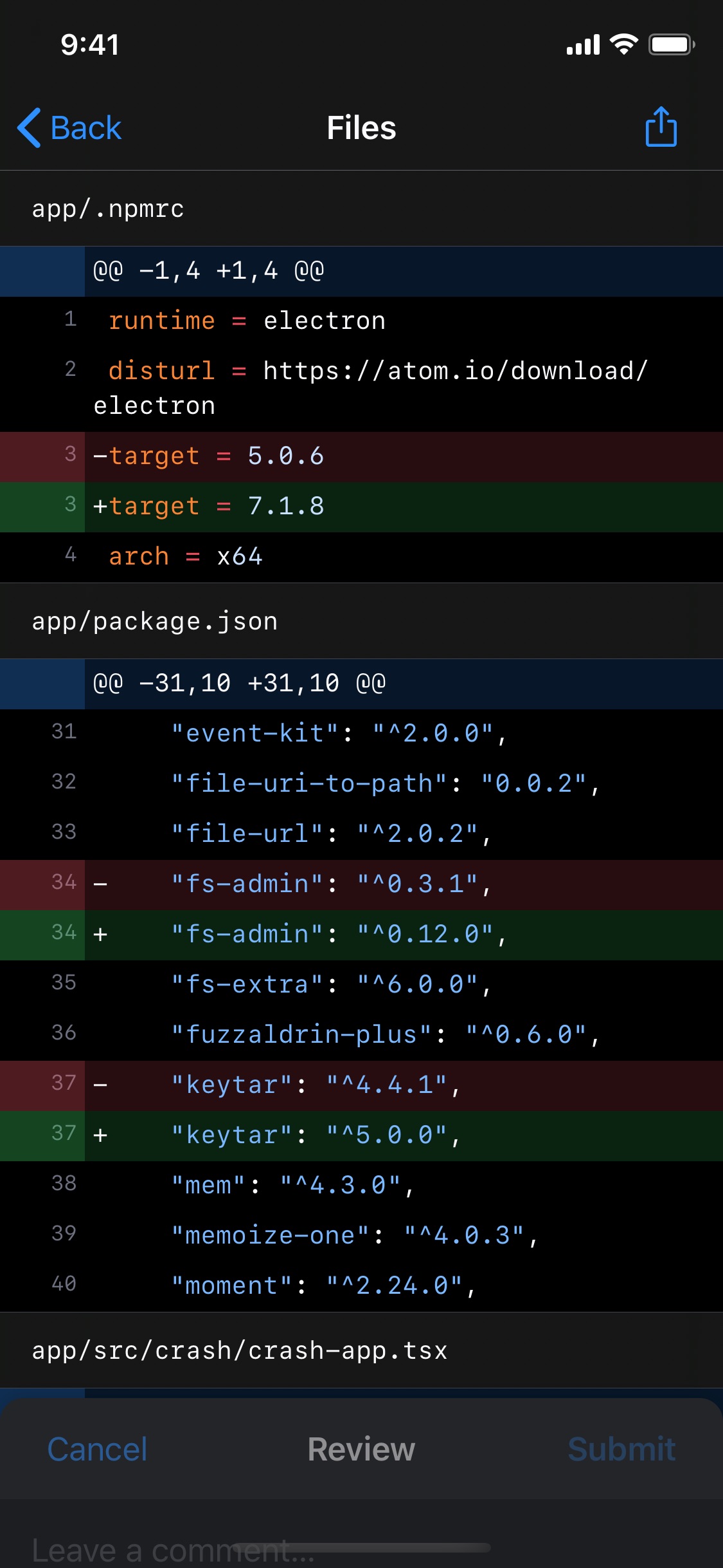 Screenshot do app GitHub