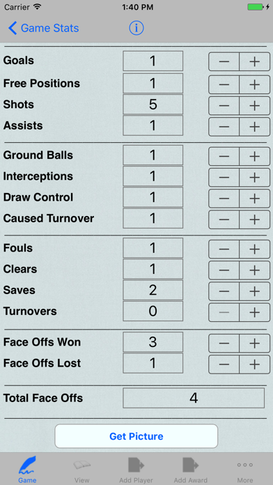 LaCrosse Player Tracker Screenshot