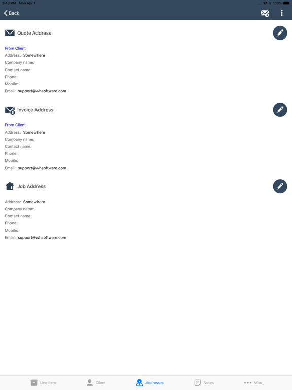 E-TS Mobile iPad screenshot