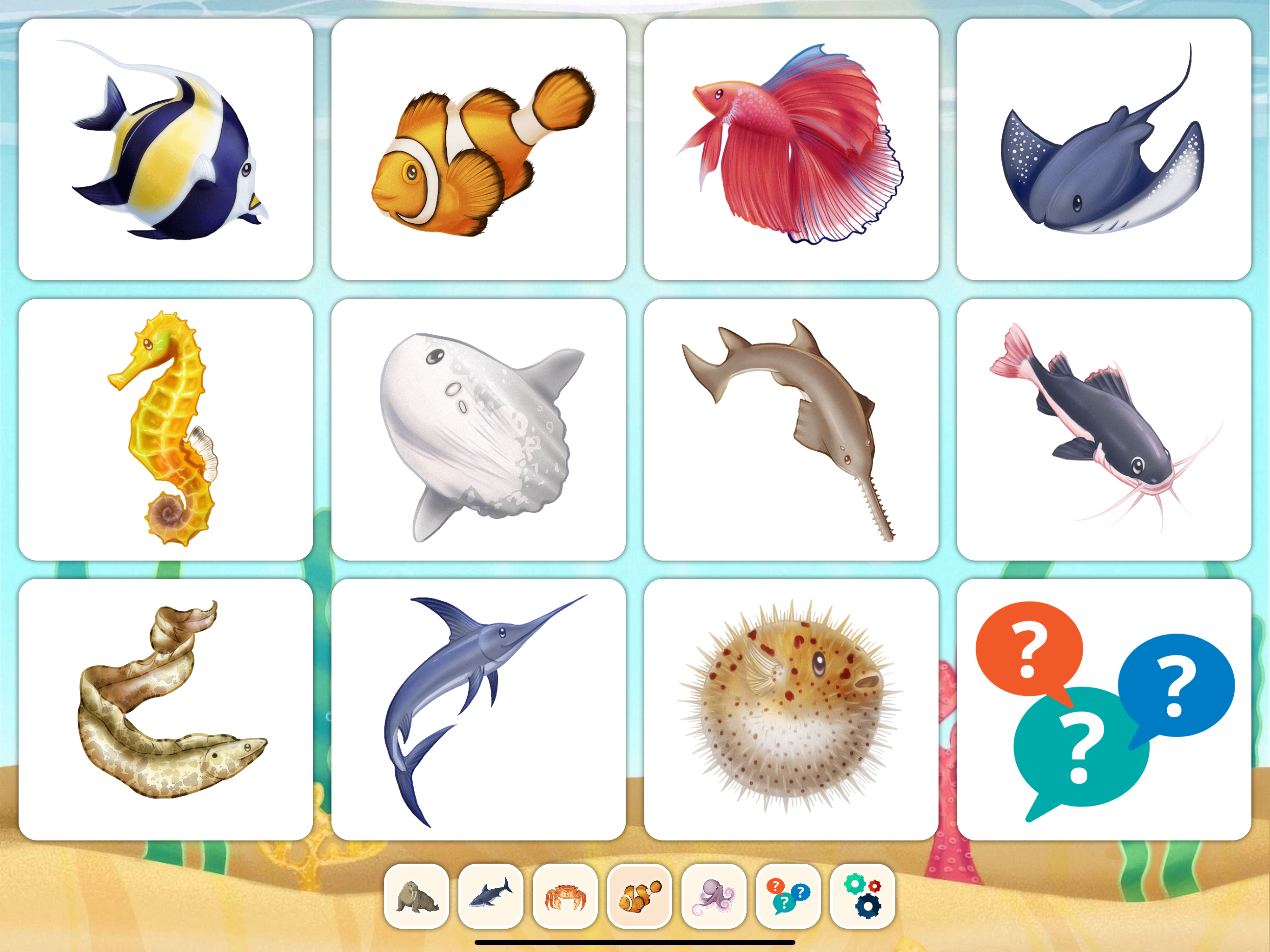 Marine Creatures Cards of Sea