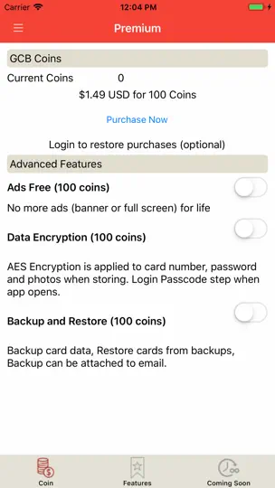 Скриншот Gift Card Balance (GCB) на iPhone 9