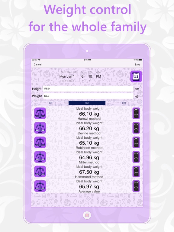BMI calculator / calculate BMR iPad screenshot 5 - Medical app