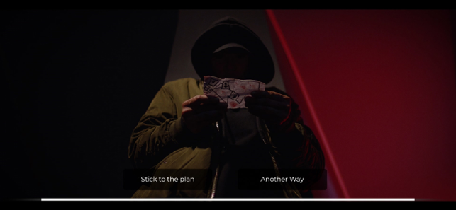 Captura de pantalla de la pel·lícula interactiva She Sees Red