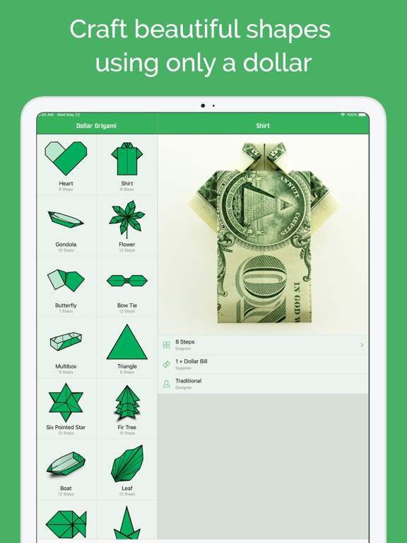 Screenshot #1 for Dollar Bill Origami