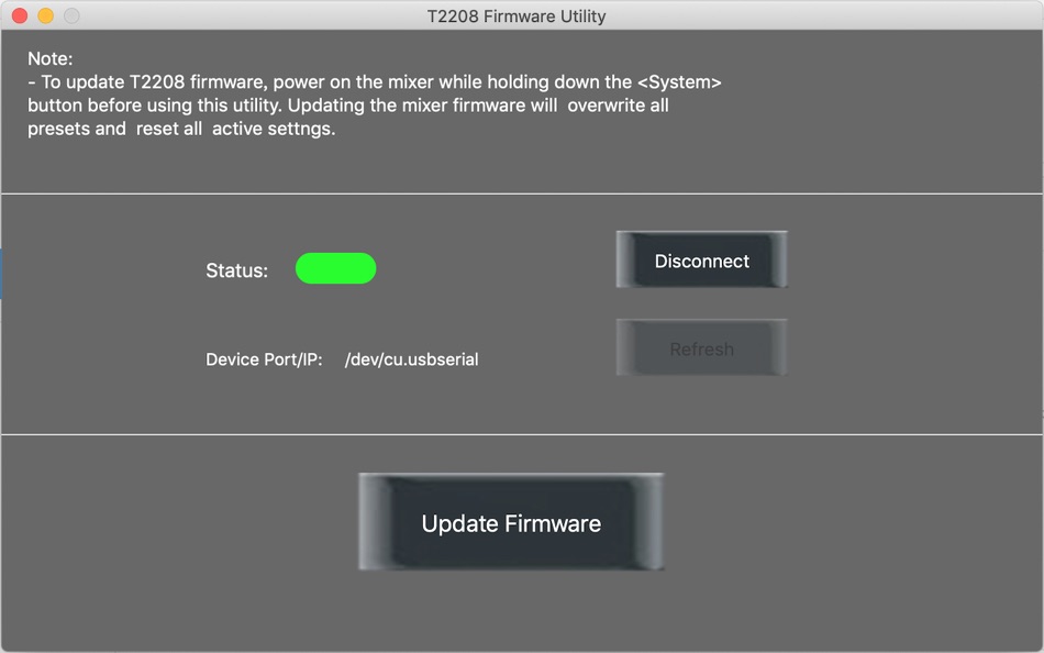 #2. T2208 Firmware Utility (macOS) 来自: SEIKAKU