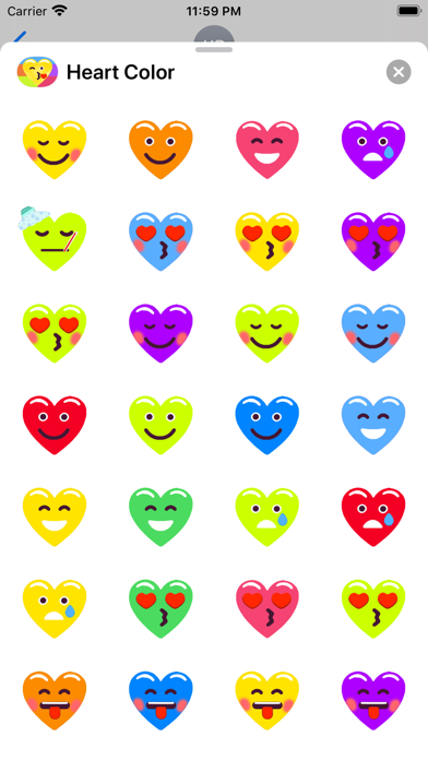 Screenshot #1 pour Heart Face Multicolor Stickers