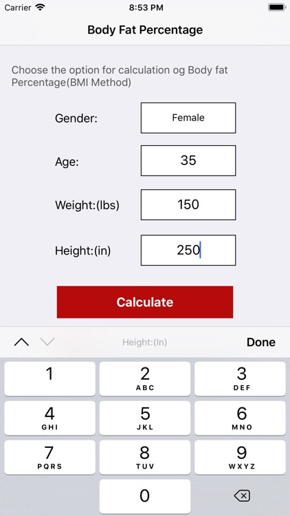 Body Fat Percentage Calculator by Jasmin Gotecha